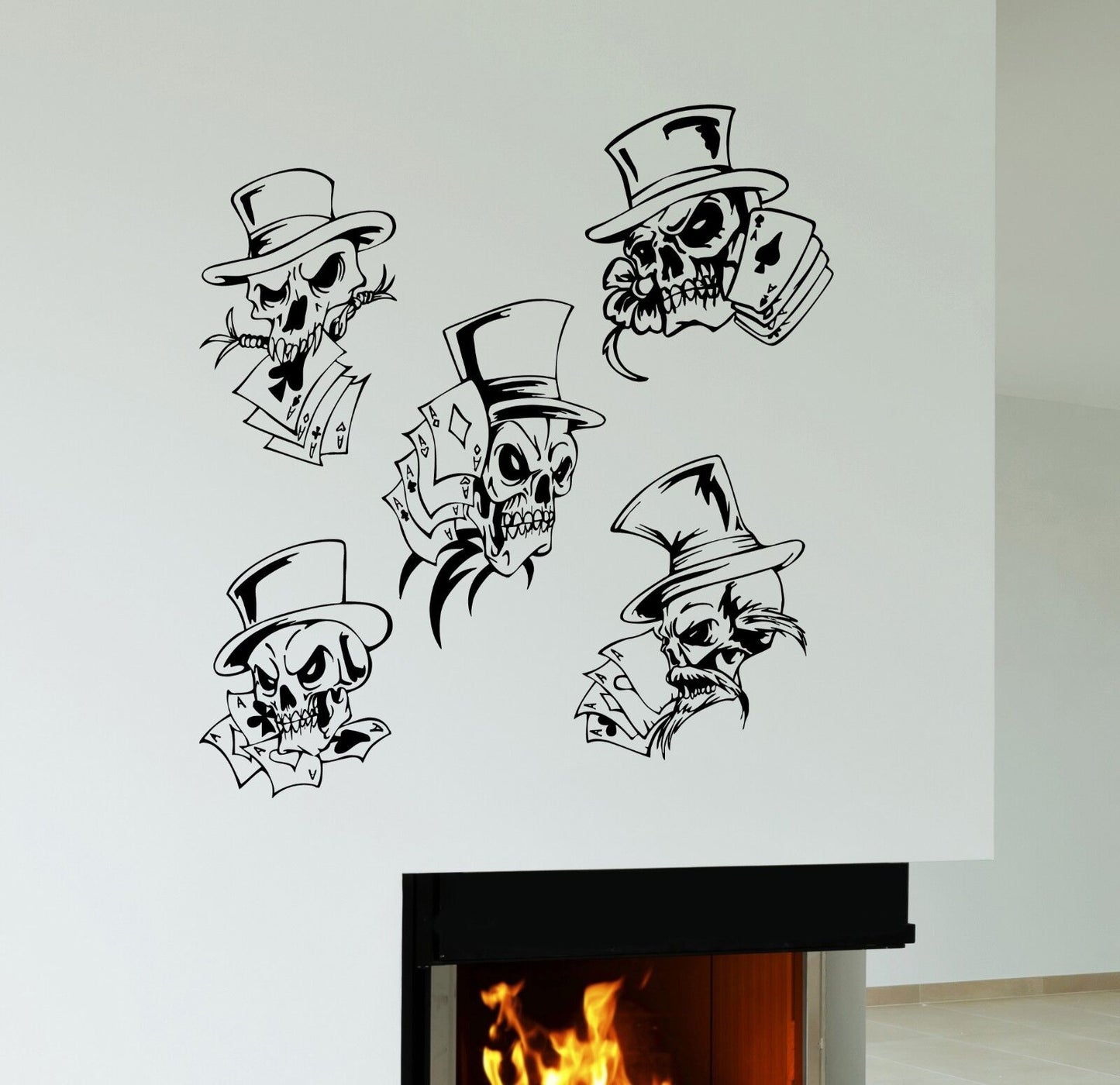 Wall Stickers Skull Joker Card Poker Gambling Mural Vinyl Decal (ig1941)