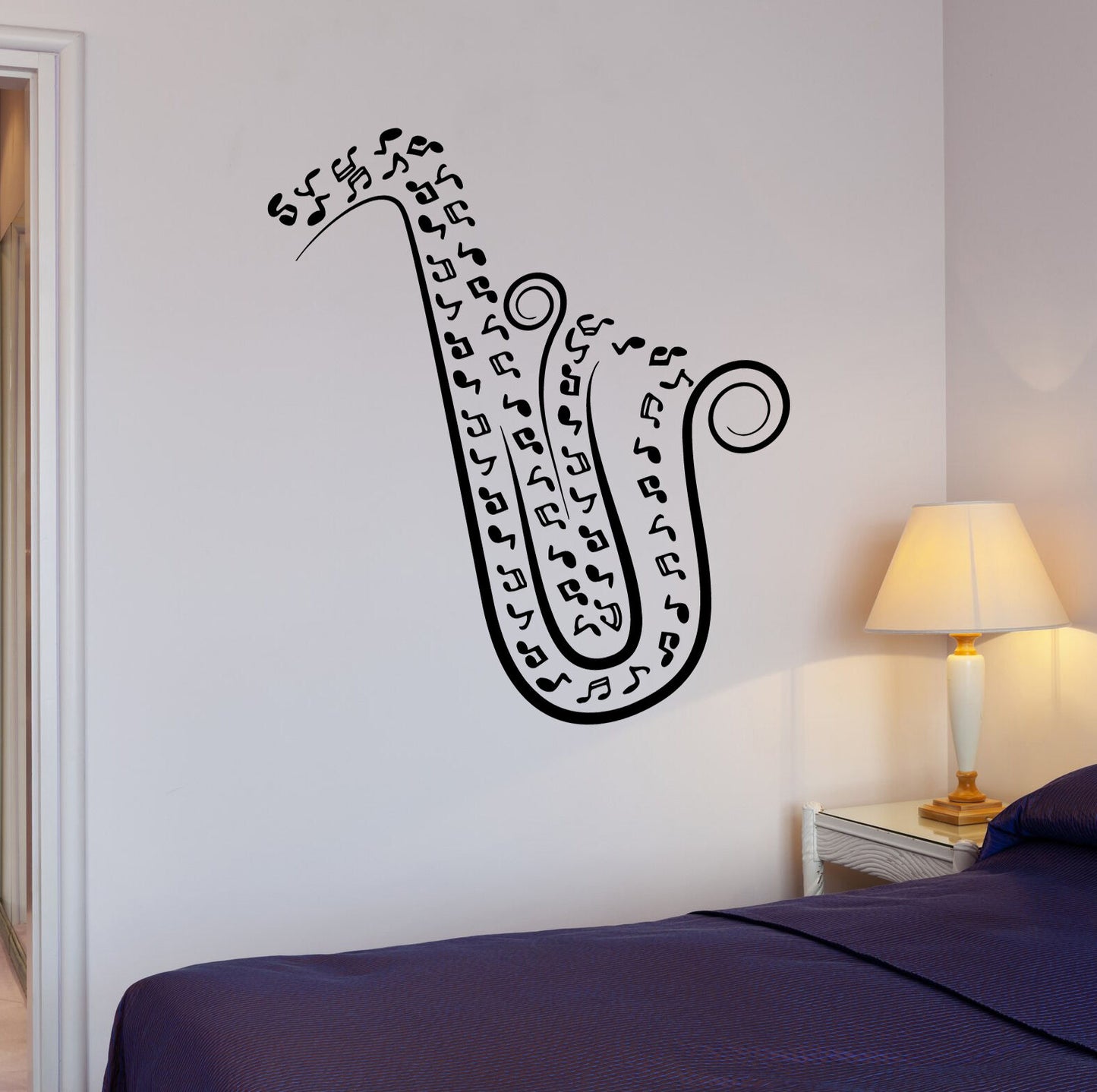 Autocollants muraux Saxophone, Instrument de musique, Art Mural en vinyle (ig1945)