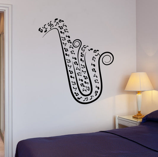 Wall Stickers Saxophone Musical Instrument Music Art Mural Vinyl Decal (ig1945)