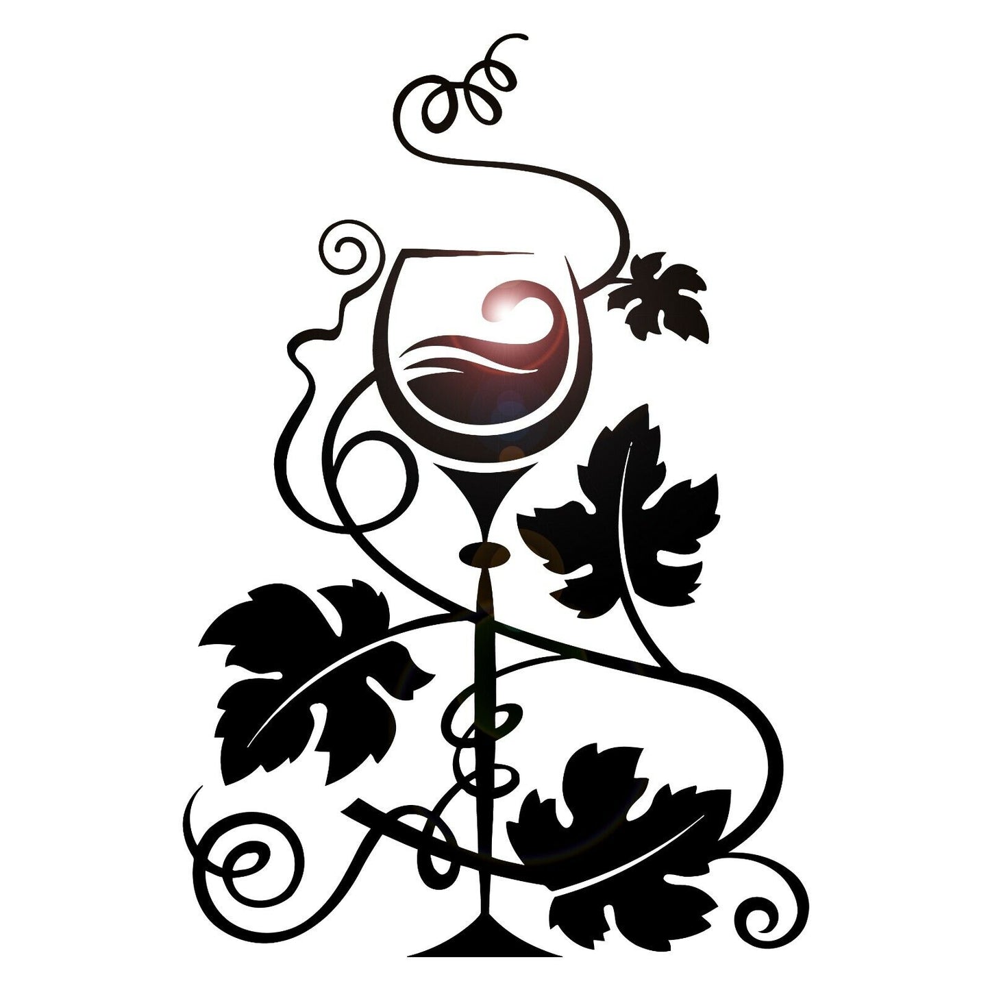 Vinyl Wall Decal Wine Glass Grapes Restaurant Kitchen Mural Stickers (ig1959)