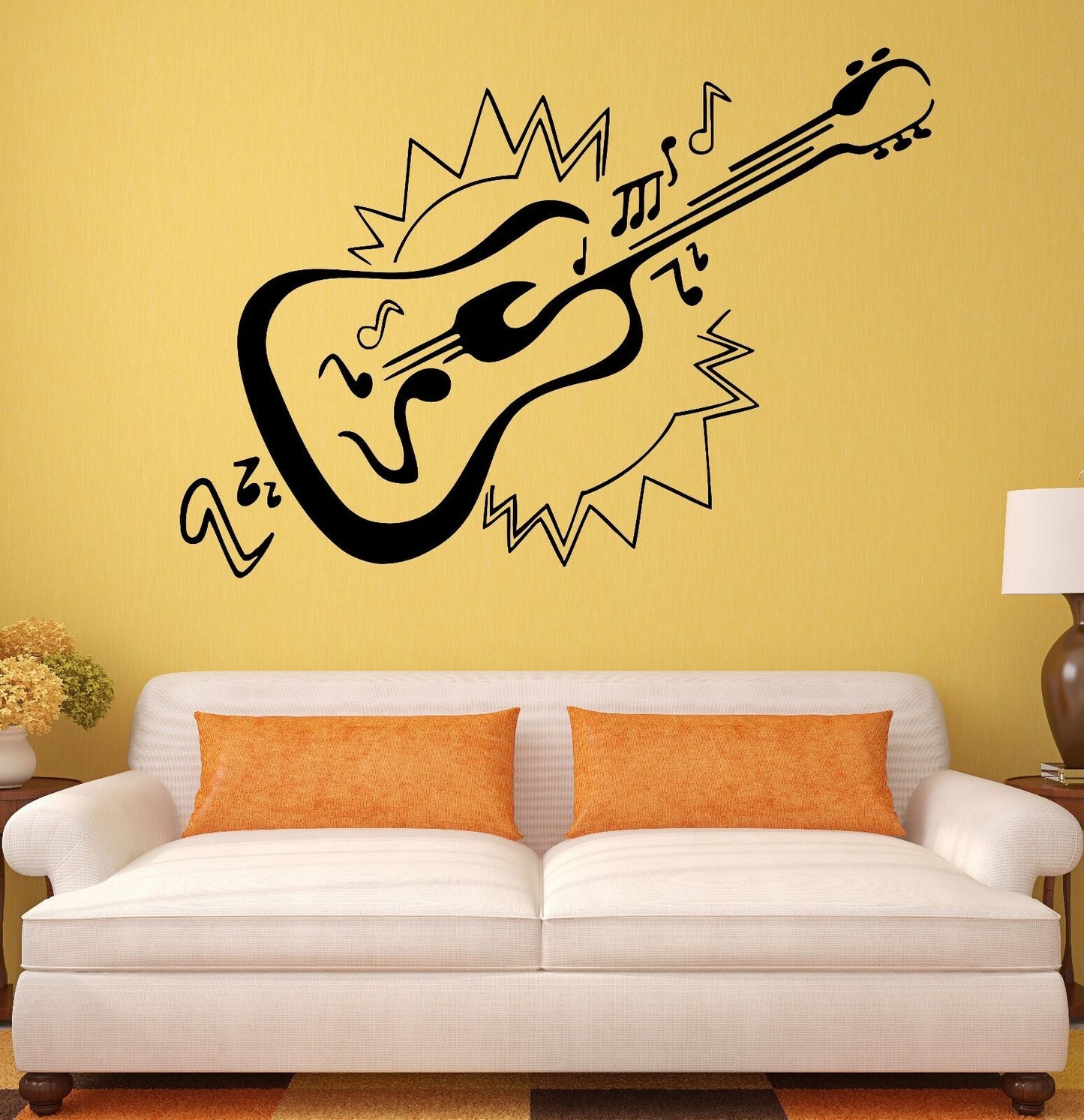 Wall Stickers Music Guitar Musical Instrument Sound Mural Vinyl Decal (ig1961)