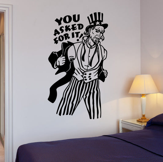 Wall Stickers Uncle Sam USA Symbol United States Funny Room Vinyl Decal (ig1984)