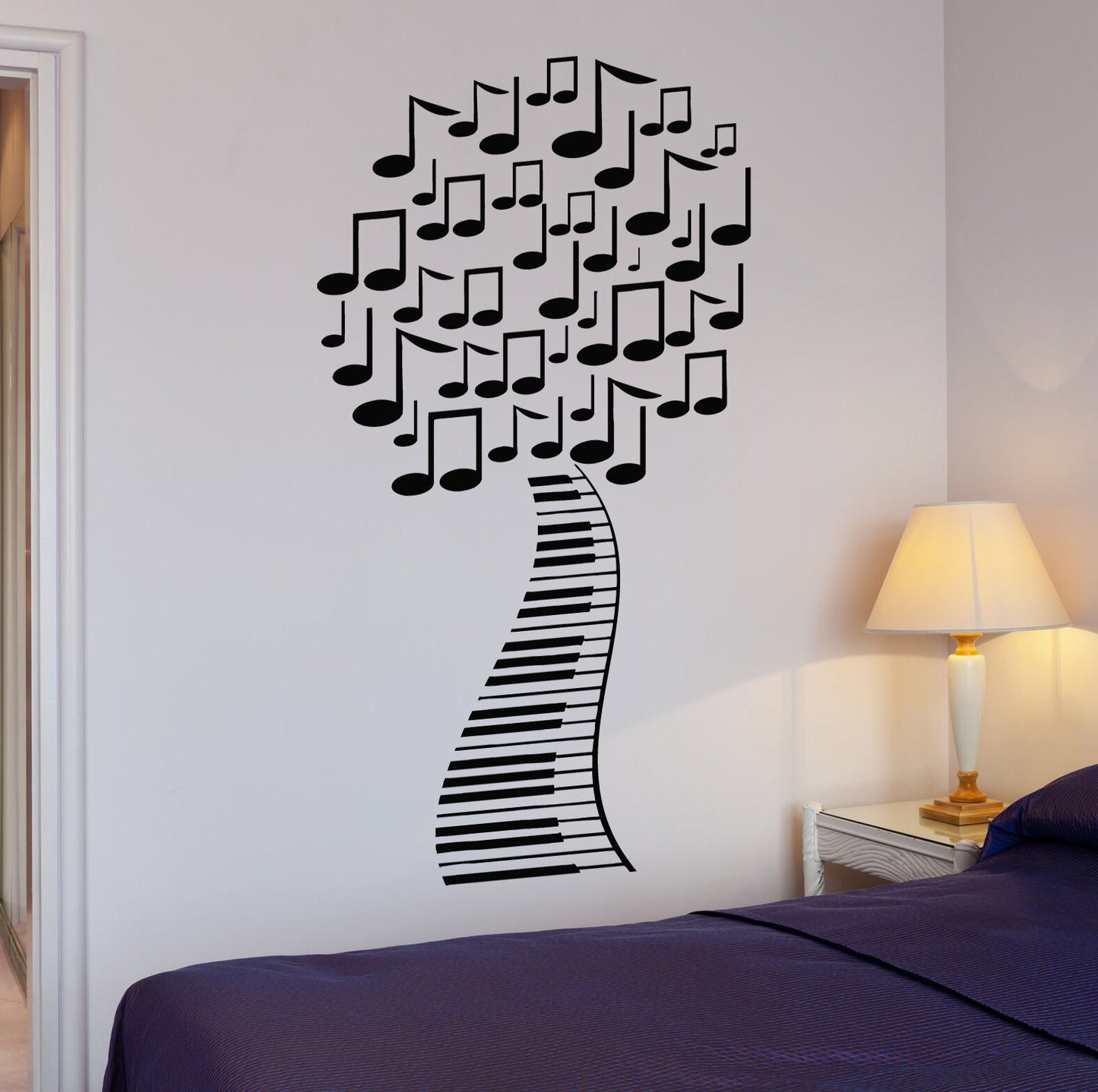 Wall Stickers Musical Tree Music Piano Sheet Art Mural Vinyl Decal (ig1992)