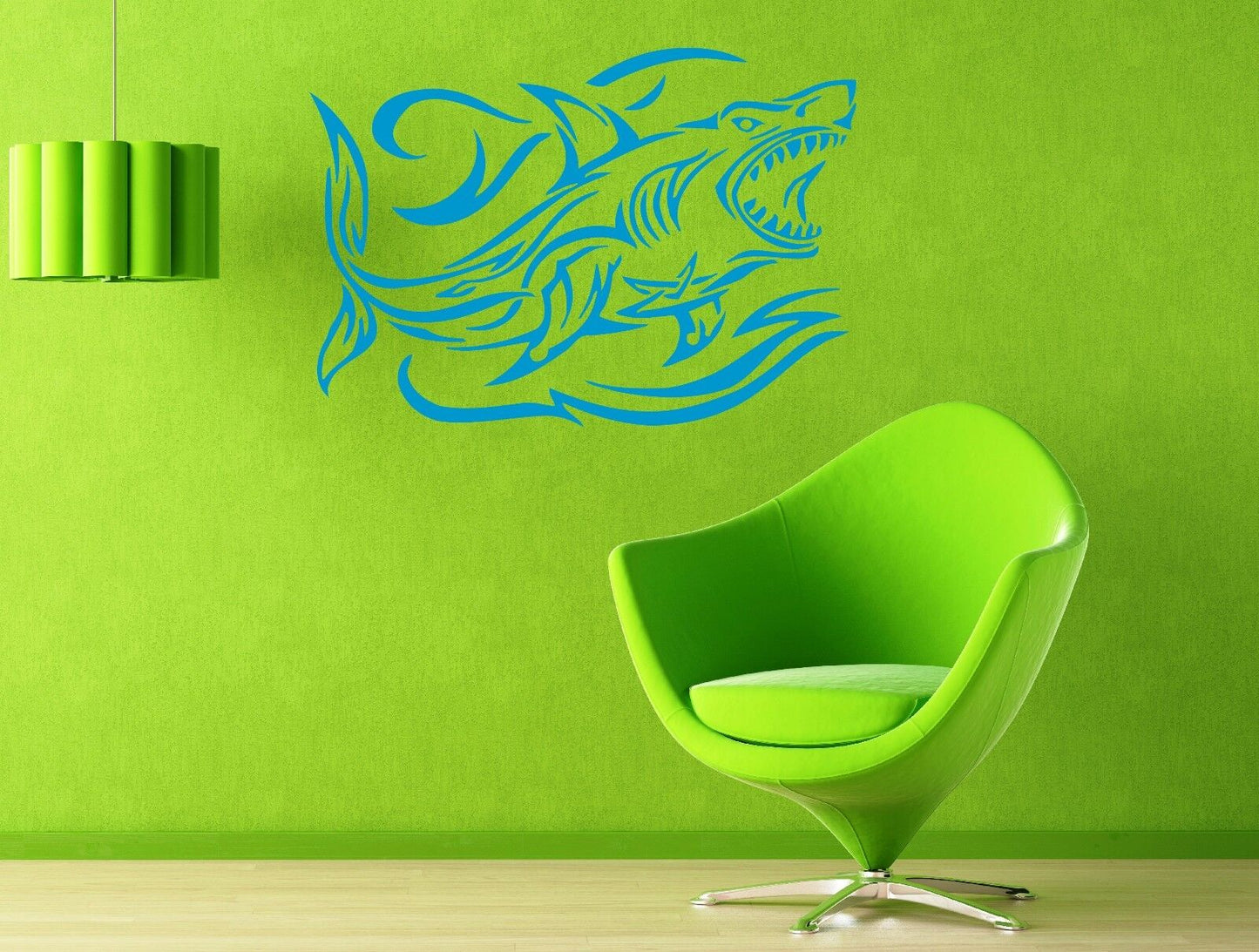 Wall Stickers Shark and Waves Ocean Predator Marine Art Mural Vinyl Decal (m288)