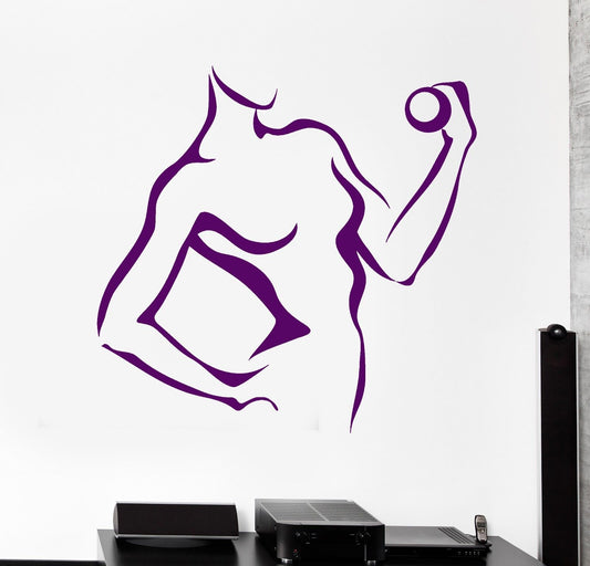 Wall Stickers Fitness Woman Gym Healthy Train Sports Art Vinyl Decal (ig2004)