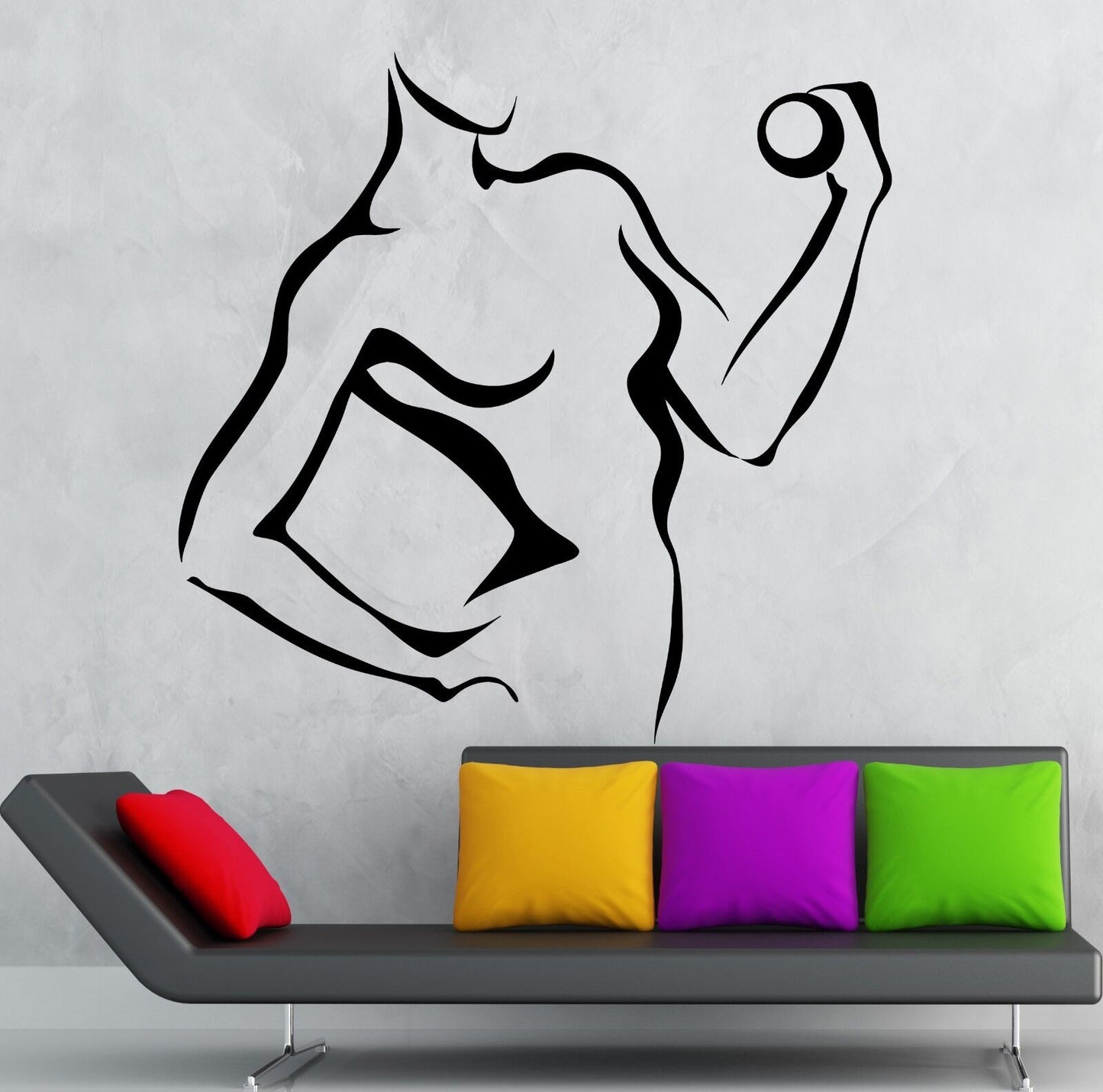 Wall Stickers Fitness Woman Gym Healthy Train Sports Art Vinyl Decal (ig2004)