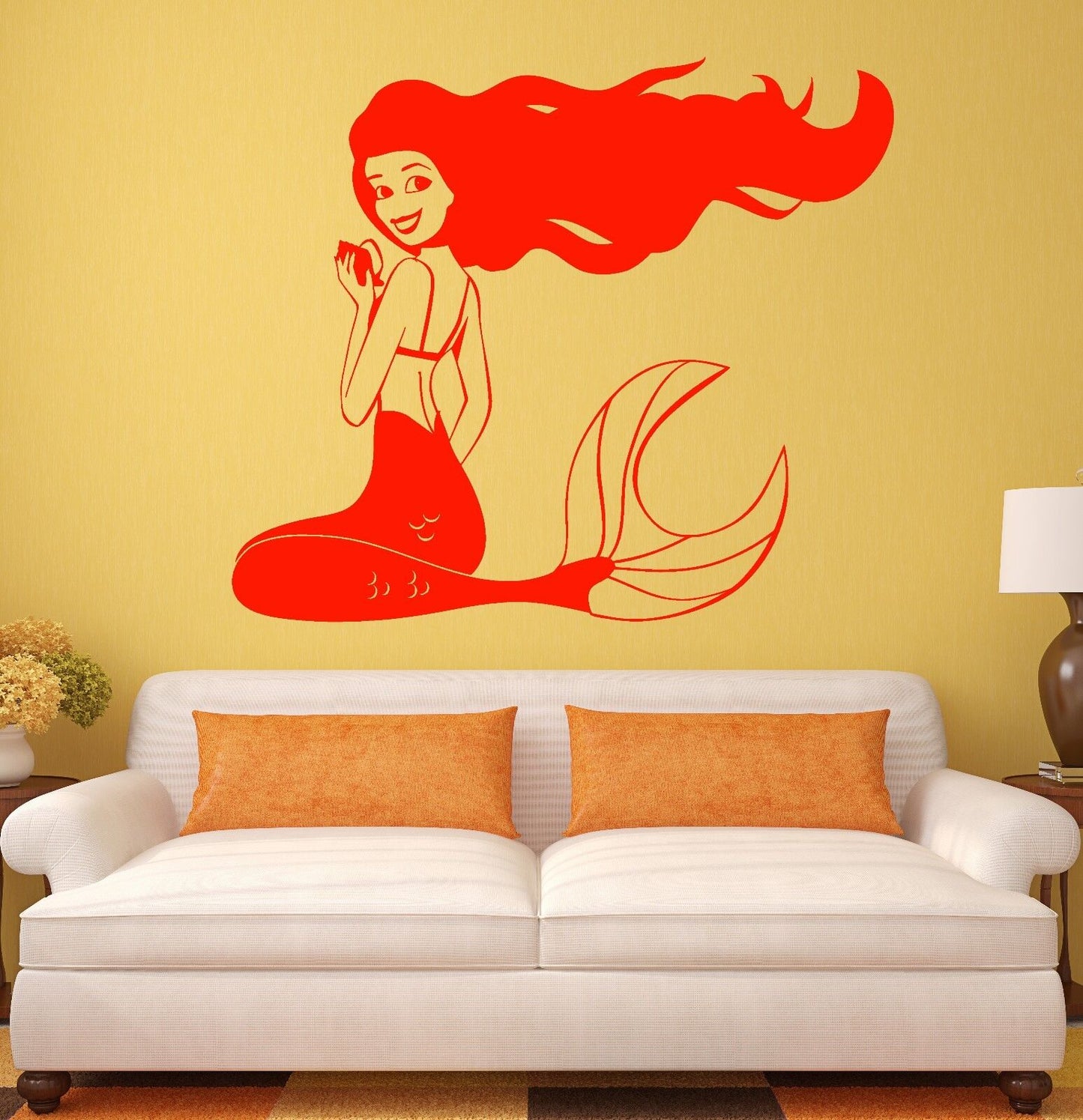 Wall Stickers Beautiful Mermaid Girl Kids Room Cartoon Art Vinyl Decal (ig2023)