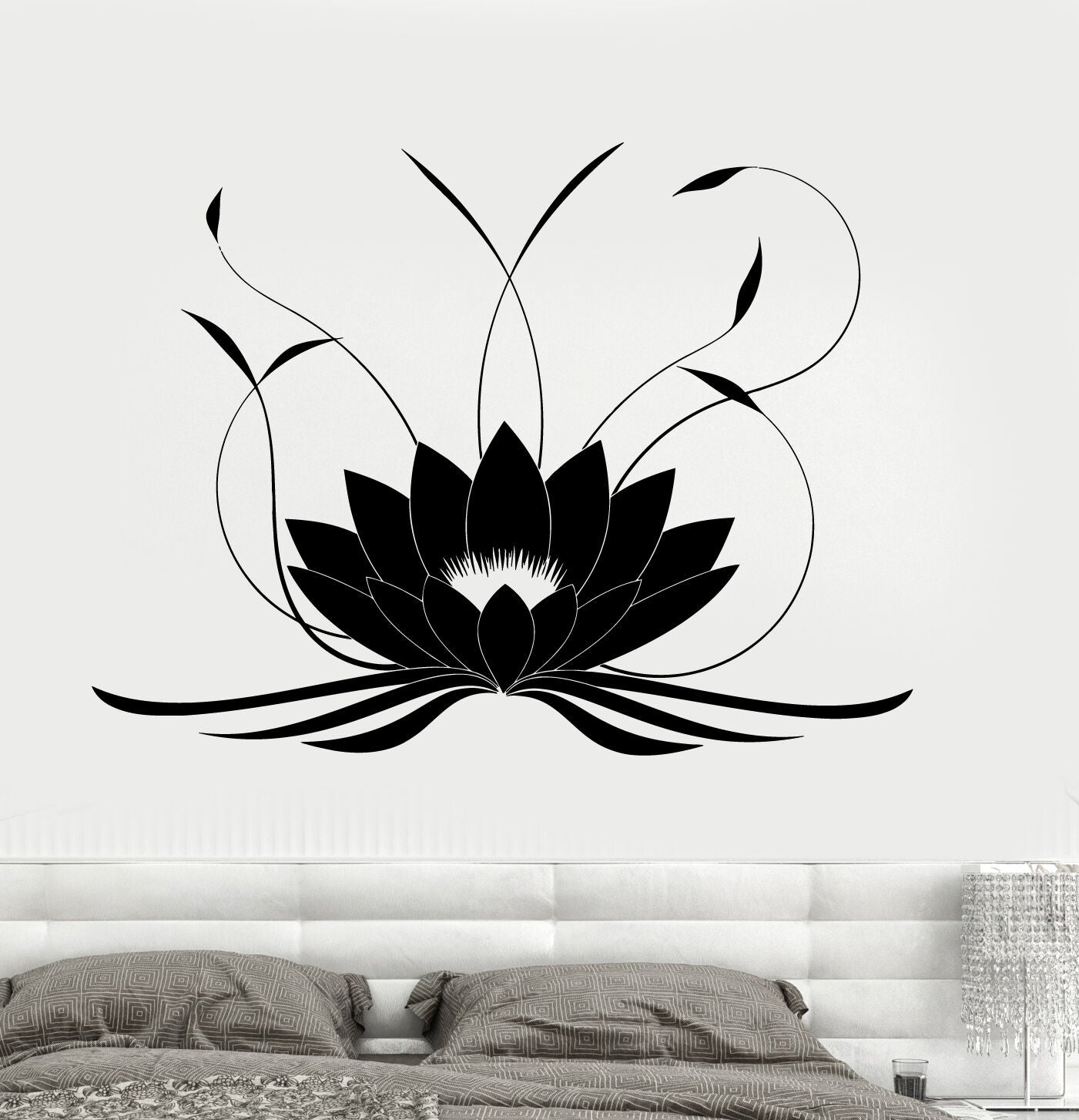 Fleur de Lotus bouddha Yoga Studio méditer décor autocollant mural vinyle décalque (z2905)