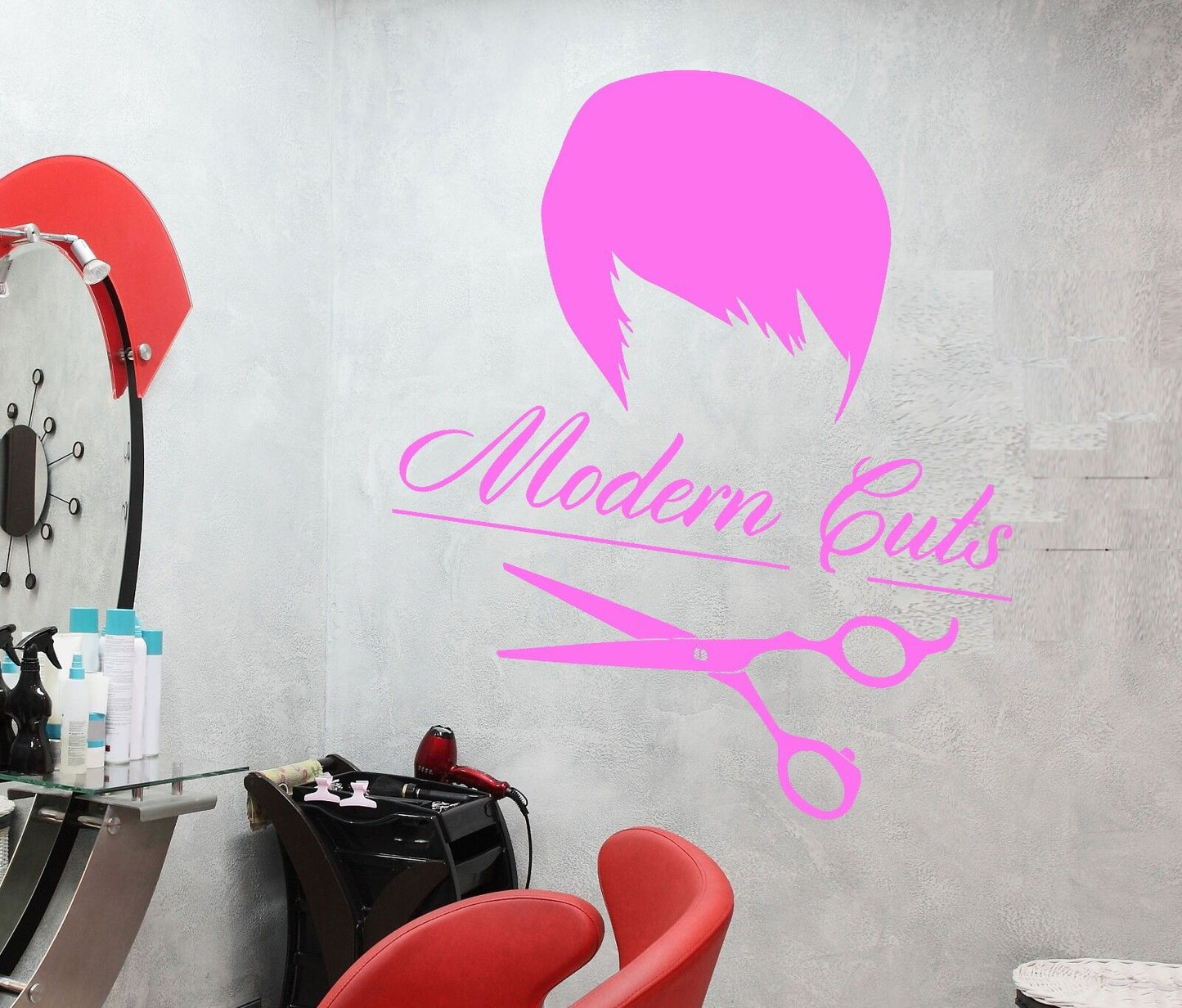 Wall Vinyl Sticker Modern Cuts Hair Beauty Salon Barber Stylist Decal (ig2033)