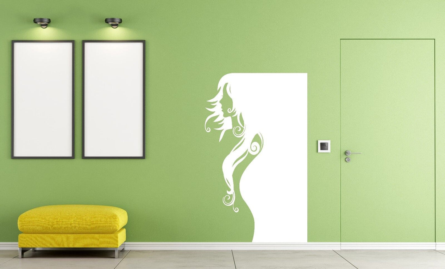 Wall Sticker Vinyl Decal Outline Beauty Sexy Girl Hair Weave (n004)