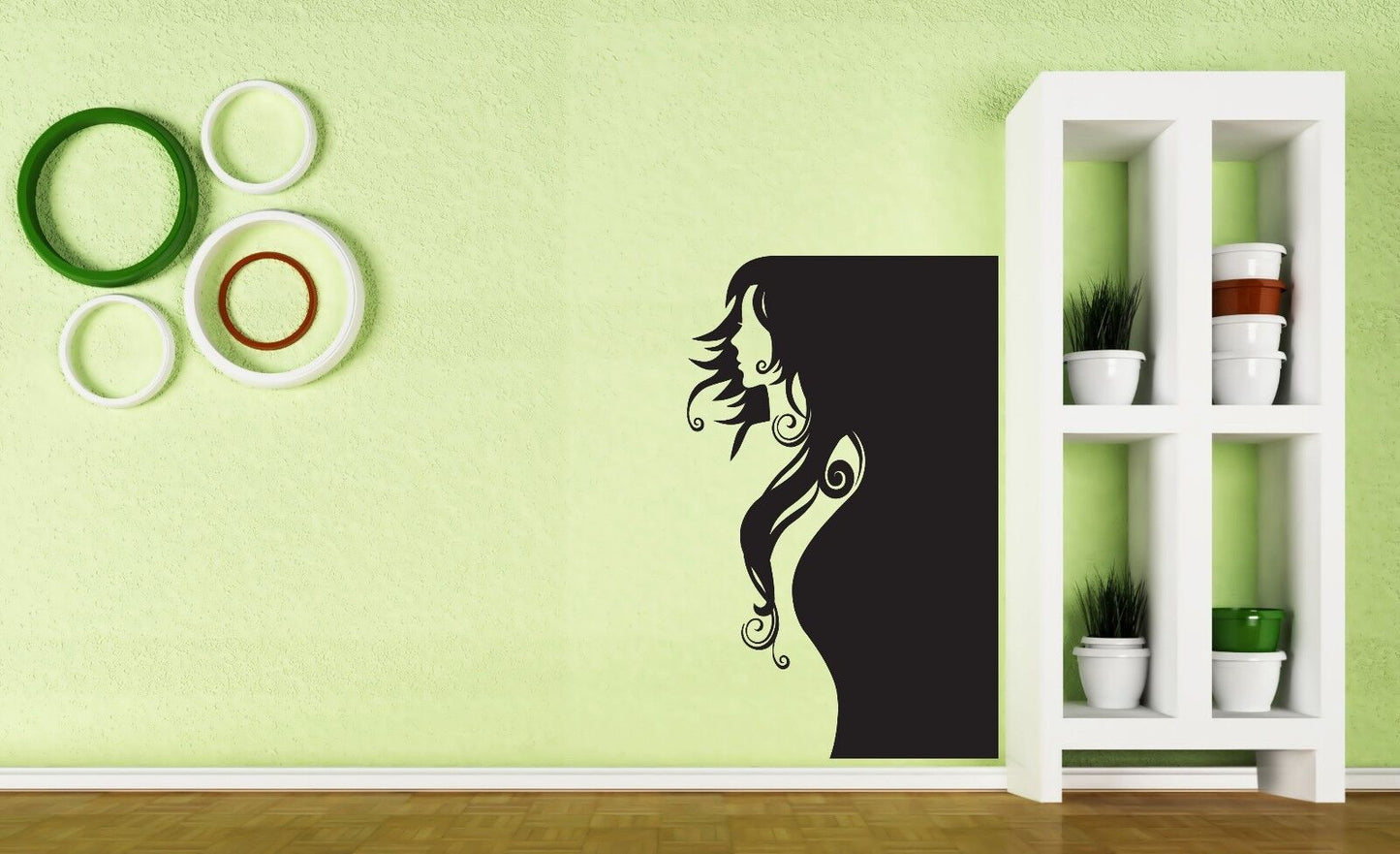 Wall Sticker Vinyl Decal Outline Beauty Sexy Girl Hair Weave (n004)