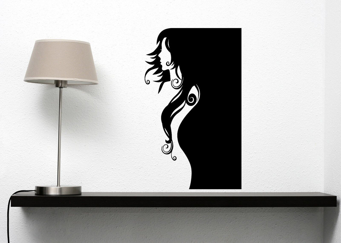 Autocollant mural en vinyle, contour beauté, tissage de cheveux de fille Sexy (n004)