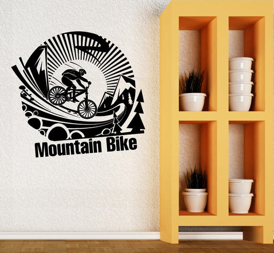 Wall Vinyl Sticker Mountain Bike Extreme Sports Art Bicycle Boys Room (ig2041)