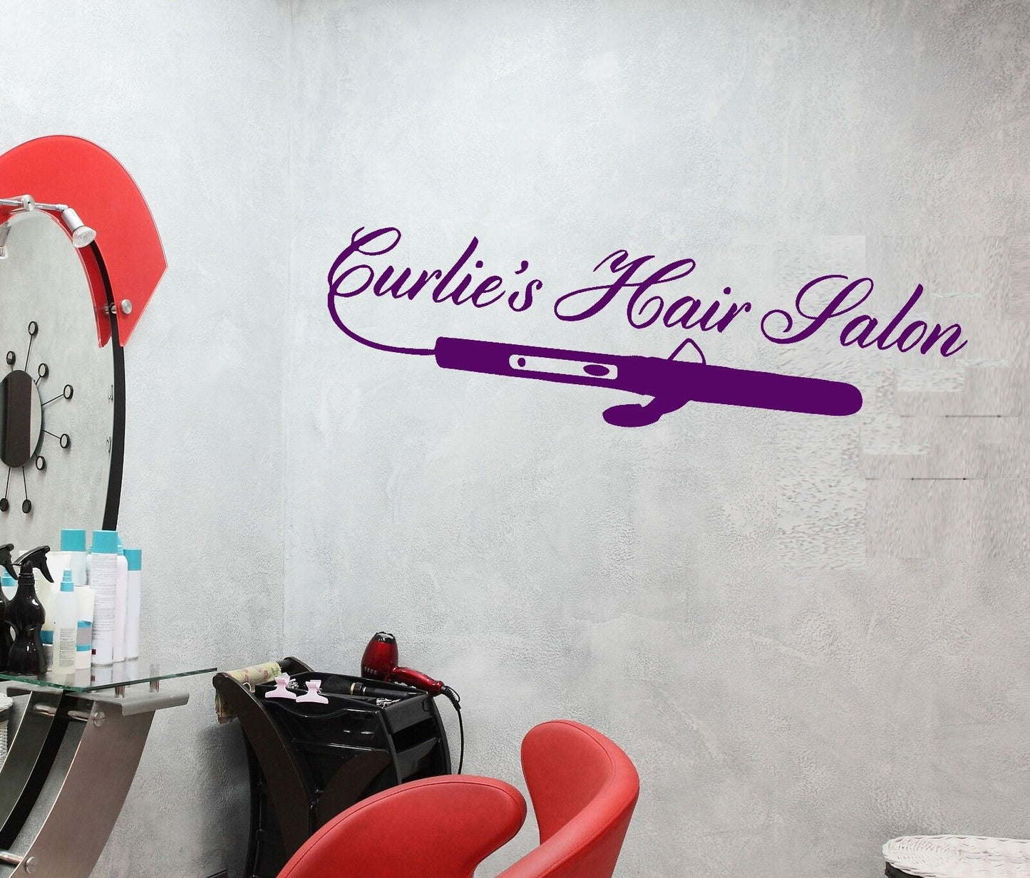 Wandaufkleber aus Vinyl, Friseursalon, Spa, Beauty, Friseurwerkzeuge, Barbershop (ig2038)