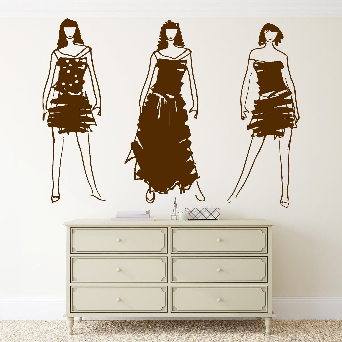 Wall Vinyl Sticker Decal Fashion Models Sketch Clothes Designer Paris (m247)