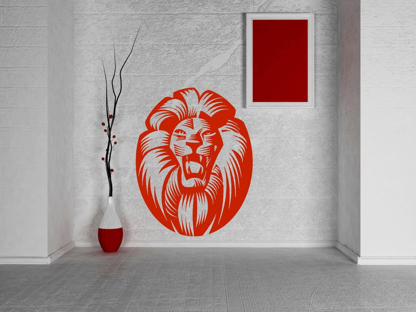 Wall Sticker Vinyl Decal Lion Head Medallion Animal Decor Big Cat Hunter (m413)