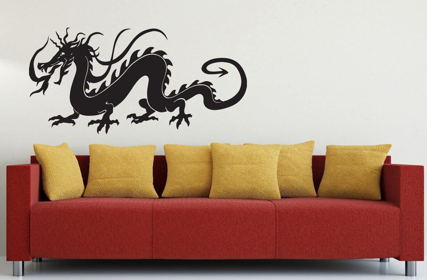 Autocollant mural en vinyle, symbole du Dragon oriental, esprit Reptile, signe de richesse (n014)