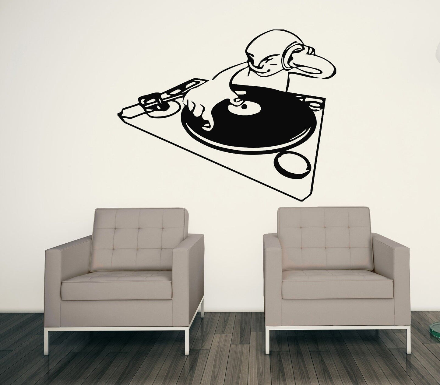 Wall Vinyl Sticker DJ Night Club Trance House Music TV Hip Hop (n018)