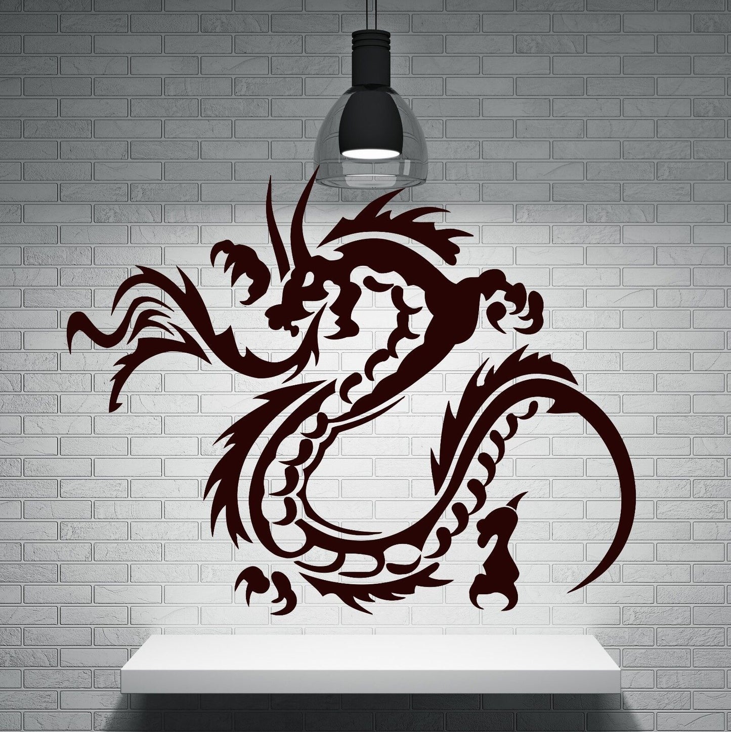 Decor Wall Sticker Vinyl Decal Flame Dragon Claws Horn Tail  Body Gyrus (n033)