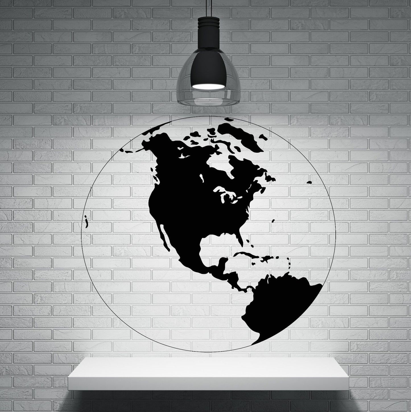 Wall Vinyl Sticker Earth Globe Map Continent America Ocean Islands Decor (n037)