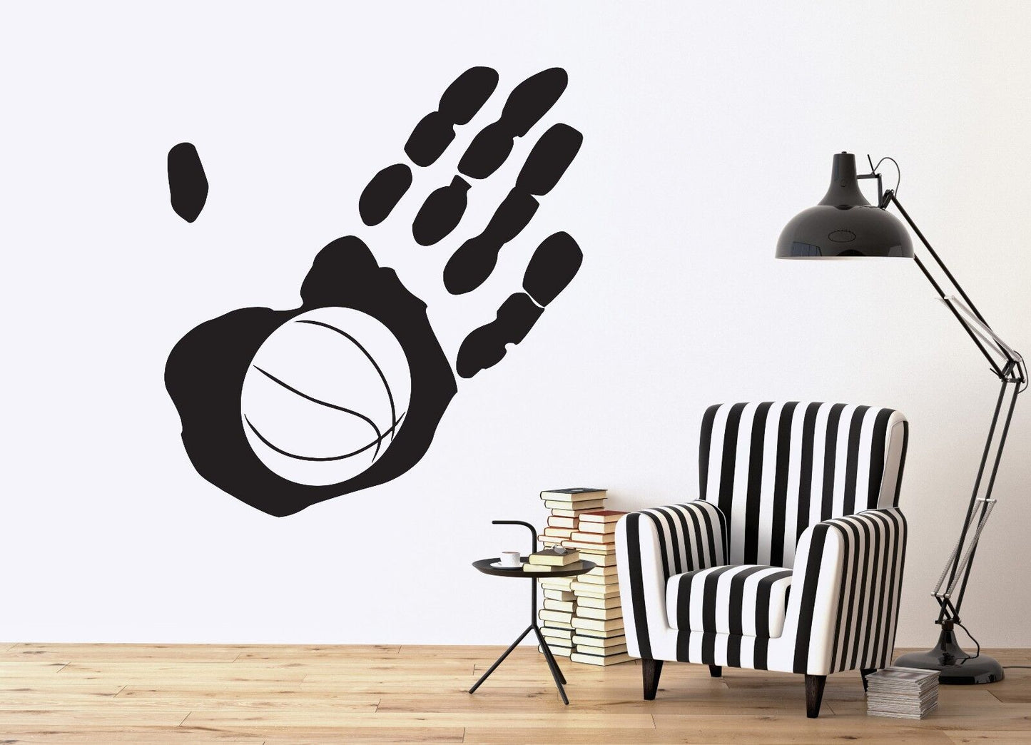 Wall Vinyl Sticker Decal Abstract Palm Basketball Player Ball Basketboll (n042)