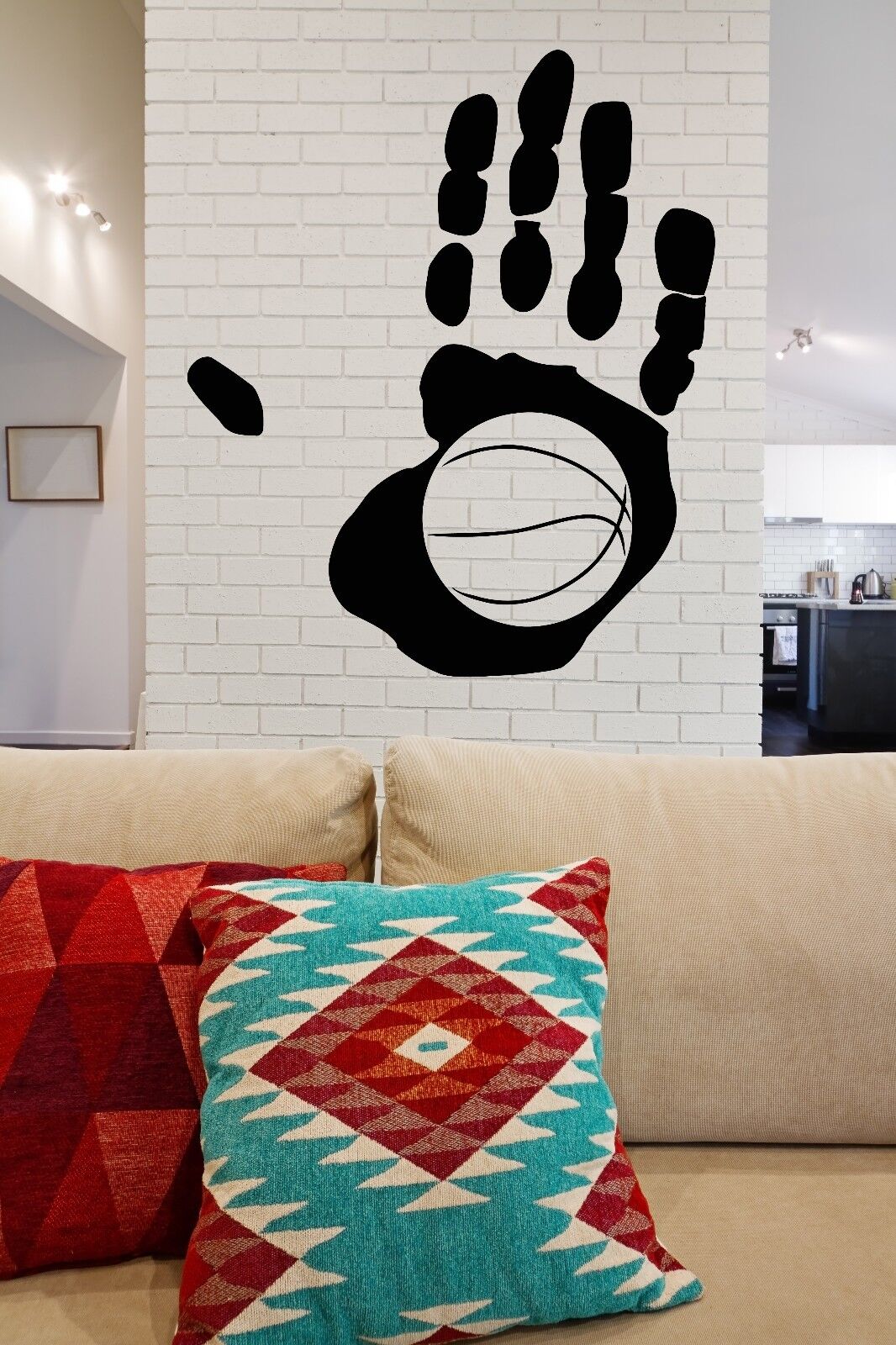 Wall Vinyl Sticker Decal Abstract Palm Basketball Player Ball Basketboll (n042)