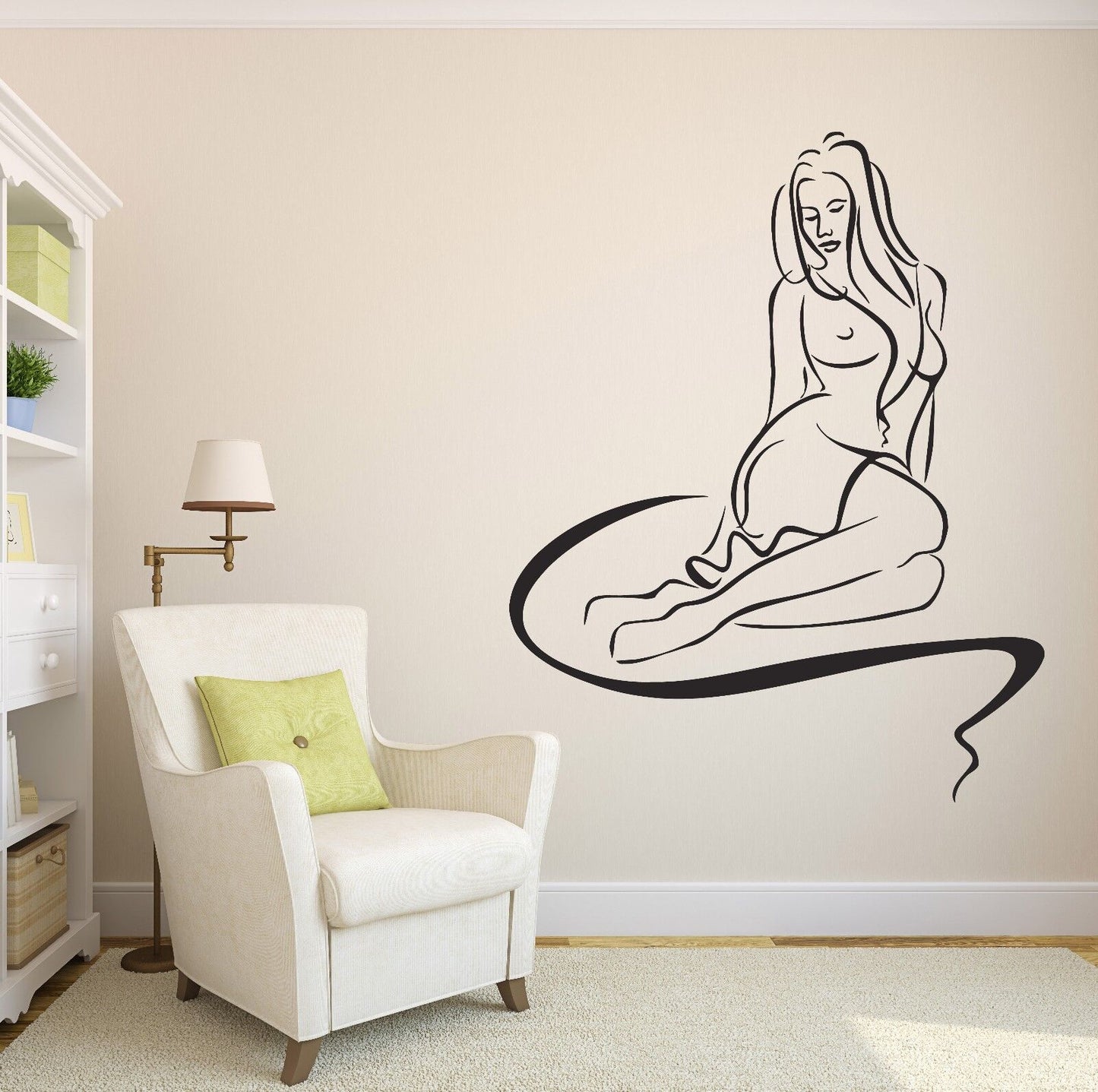 Autocollant mural en vinyle pour Salon de beauté, beaux cheveux, décor de femme Sexy (n043)