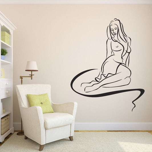 Wall Vinyl Sticker Decal Beauty Salon Beautiful Hair Sexy Woman Decor (n043)