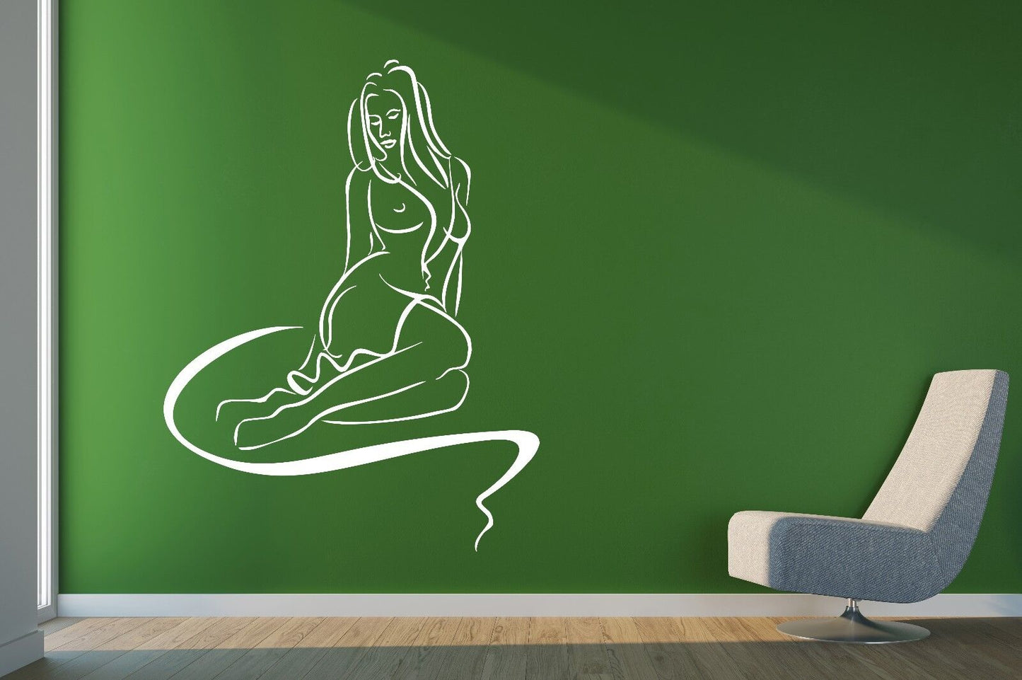 Wall Vinyl Sticker Decal Beauty Salon Beautiful Hair Sexy Woman Decor (n043)