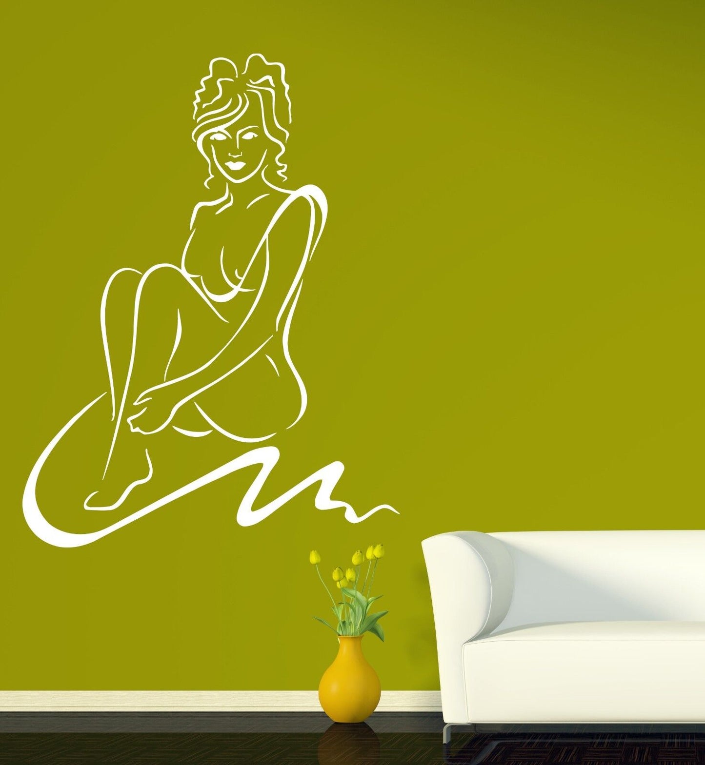 Autocollant mural en vinyle, autocollant pour Salon de beauté, Spa, beaux cheveux, décor de femme Sexy (n044)