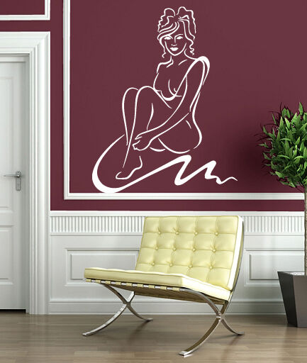 Autocollant mural en vinyle, autocollant pour Salon de beauté, Spa, beaux cheveux, décor de femme Sexy (n044)