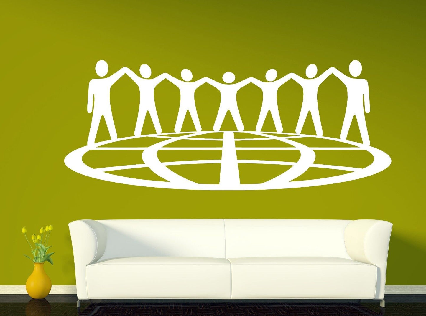 Wall Sticker Vinyl Decal Friendship Nations Peace Globe Holding Hands (n048)