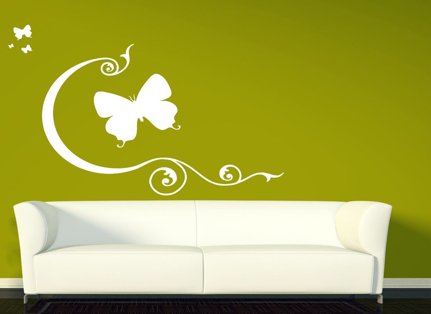 Wall Vinyl Sticker Decal Beautiful Butterfly Flexible Lines Pattern Swirl (n065)