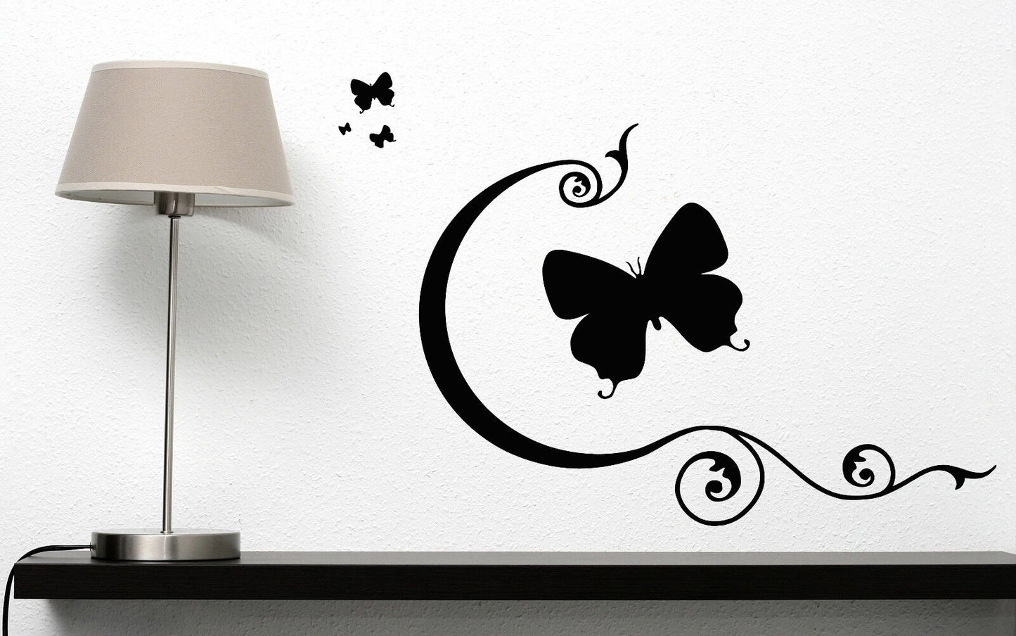 Wall Vinyl Sticker Decal Beautiful Butterfly Flexible Lines Pattern Swirl (n065)