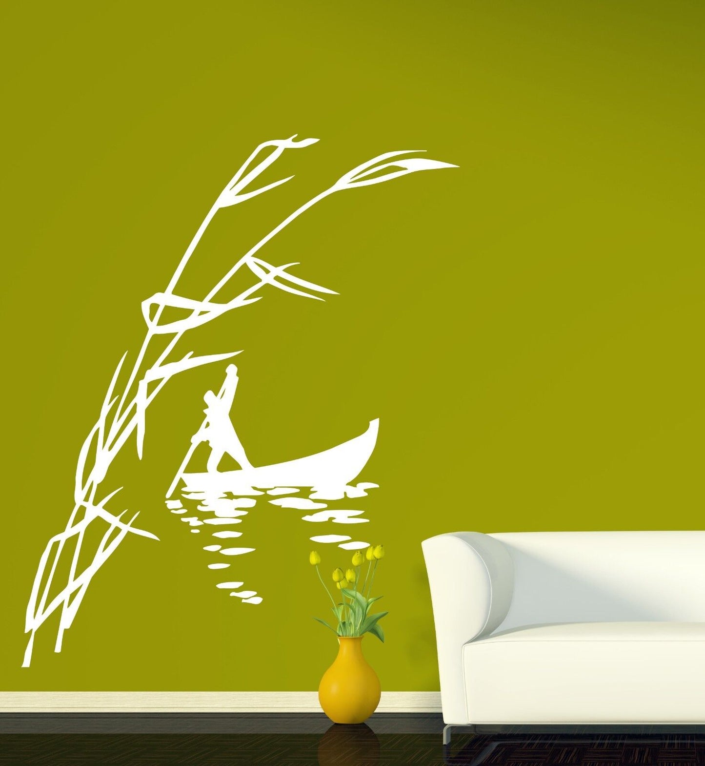 Wall Sticker Vinyl Decal Cane Water Boat Fisherman Stave (n066)