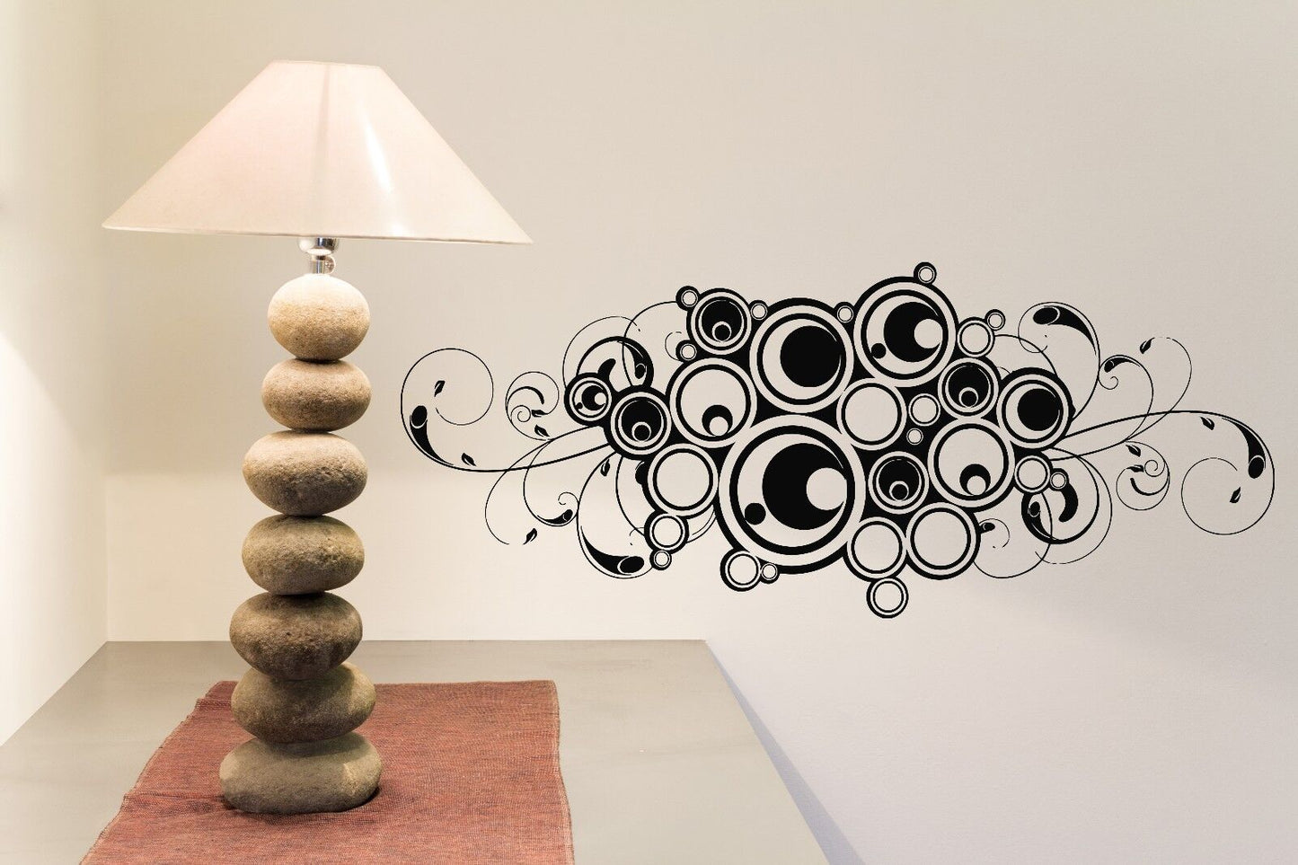 Wall Vinyl Sticker Decal Decoration Design Curls of Circles Ornament (n093)