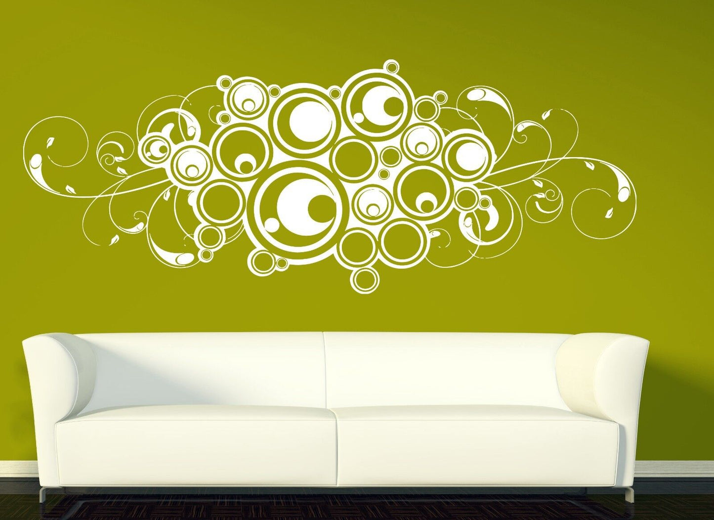 Wall Vinyl Sticker Decal Decoration Design Curls of Circles Ornament (n093)