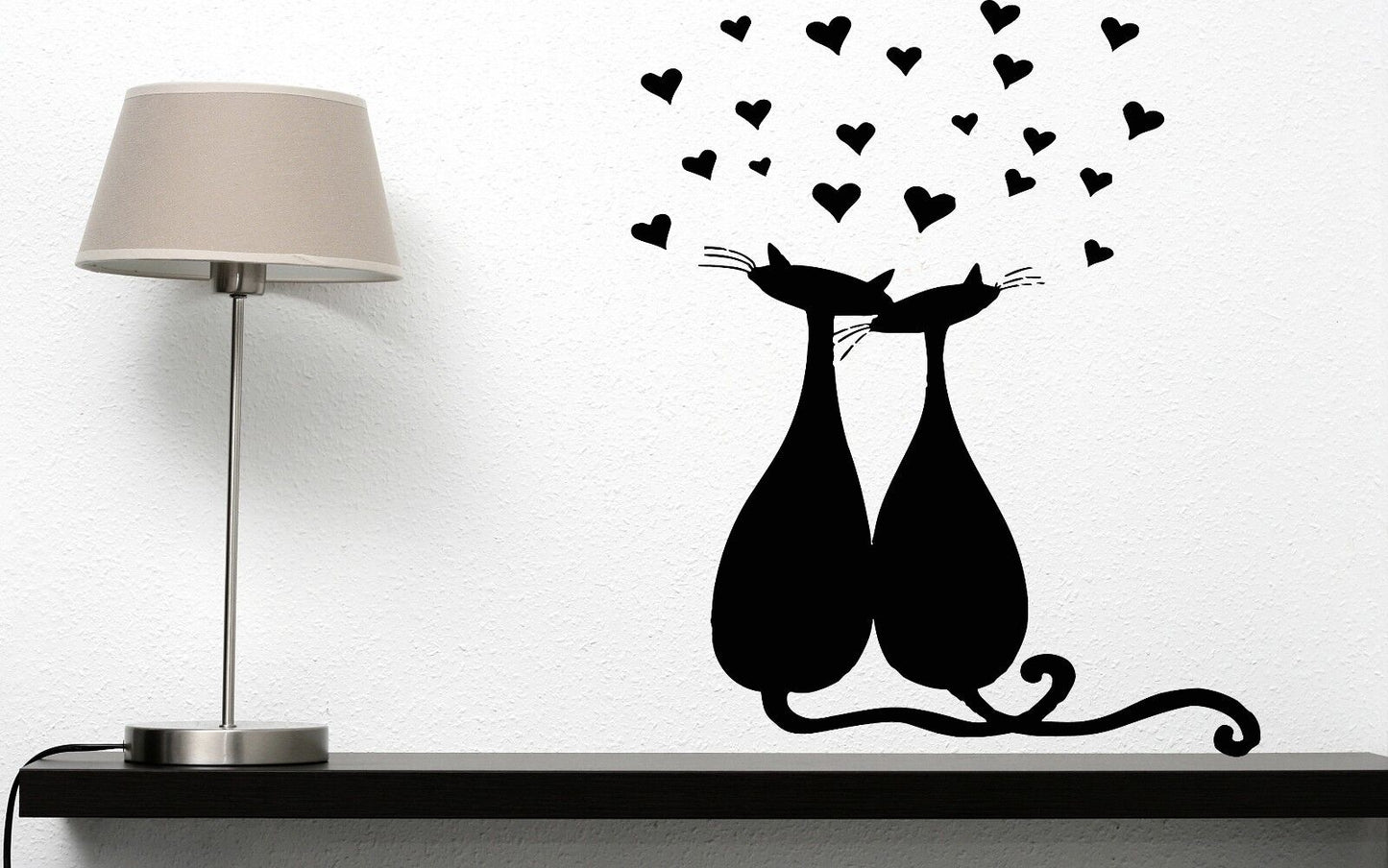 Wall Vinyl Sticker Decal Romantic Love Cats Heart Hugs Decor (n105)