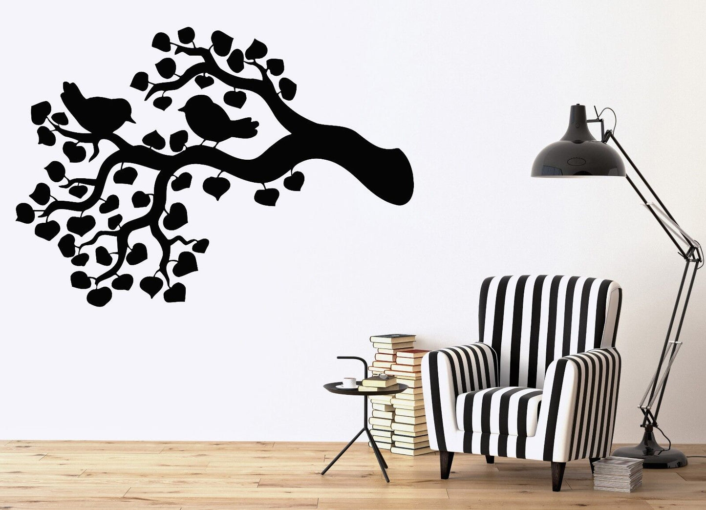 Wall Sticker Vinyl Decal Chirping Birds Branch Rustle Foliage Decor (n106)