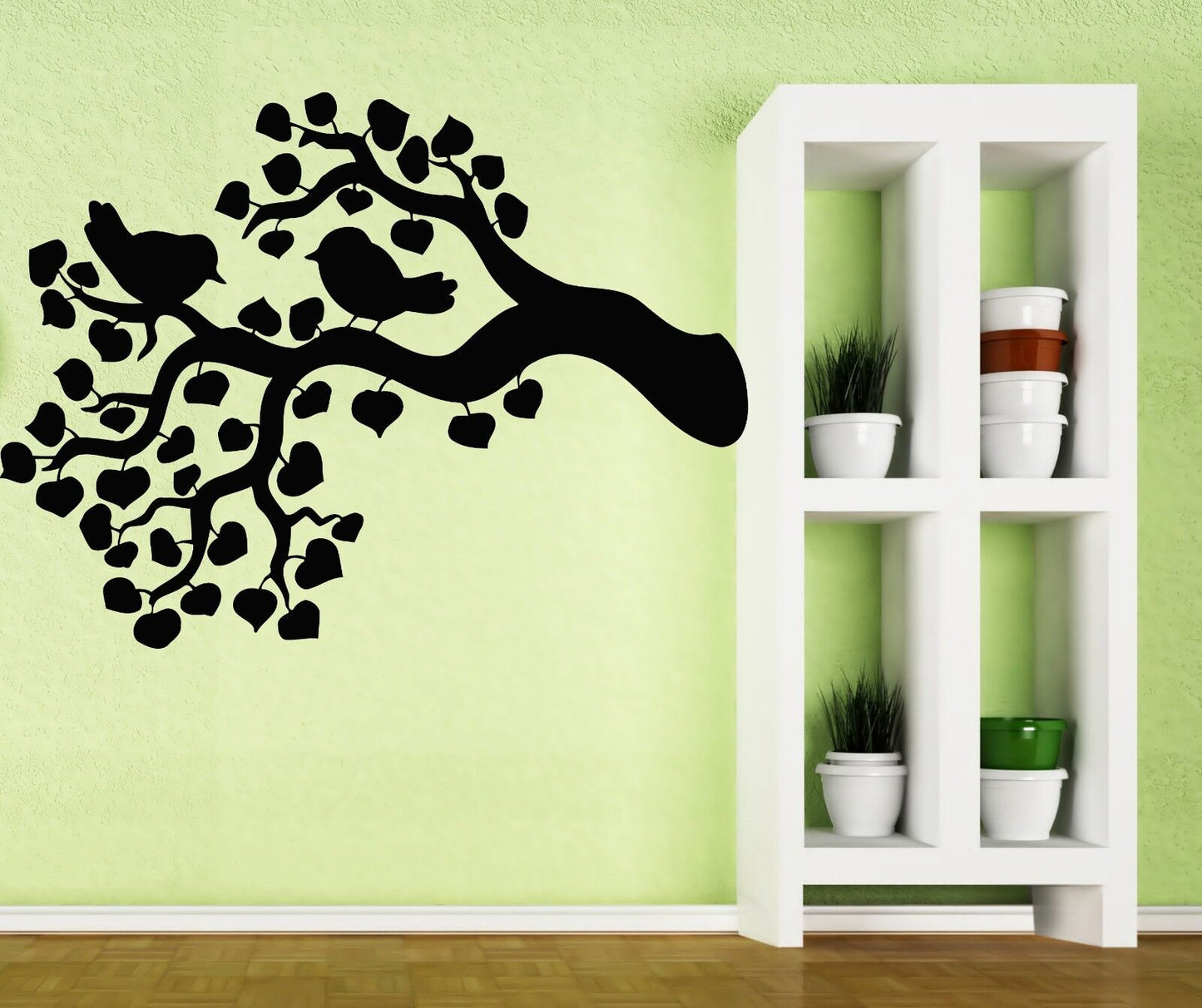 Wall Sticker Vinyl Decal Chirping Birds Branch Rustle Foliage Decor (n106)