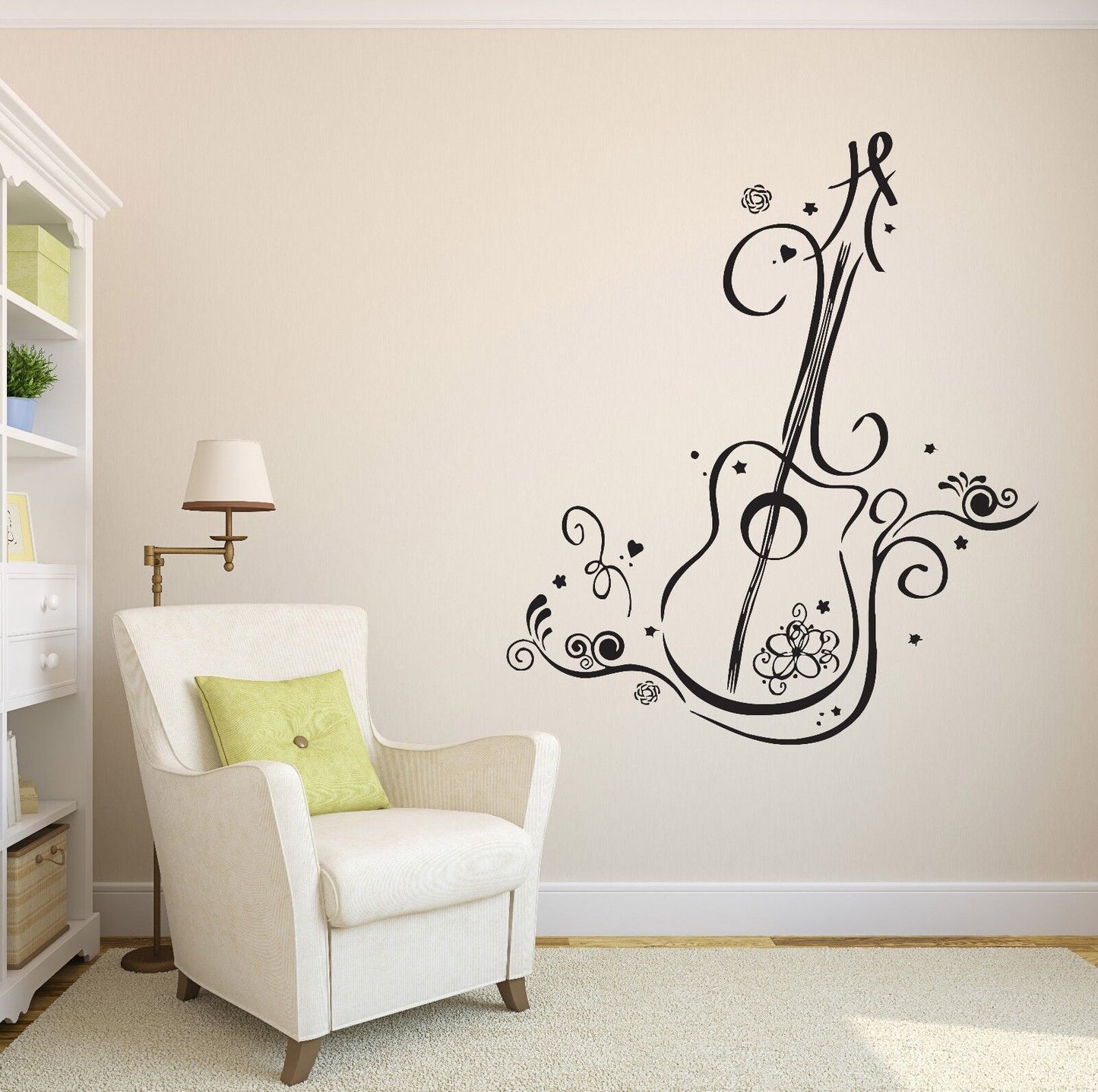 Wall Vinyl Sticker Decal Decor Guitar Music Instrument Reggae Soul Blues (n108)