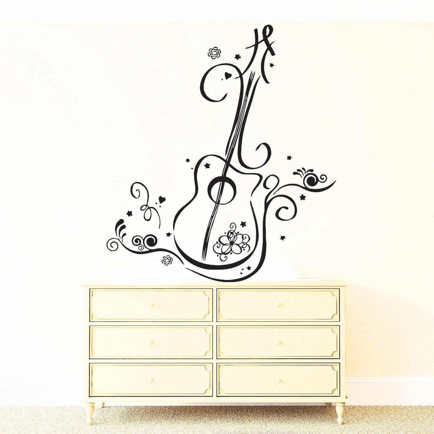 Wall Vinyl Sticker Decal Decor Guitar Music Instrument Reggae Soul Blues (n108)