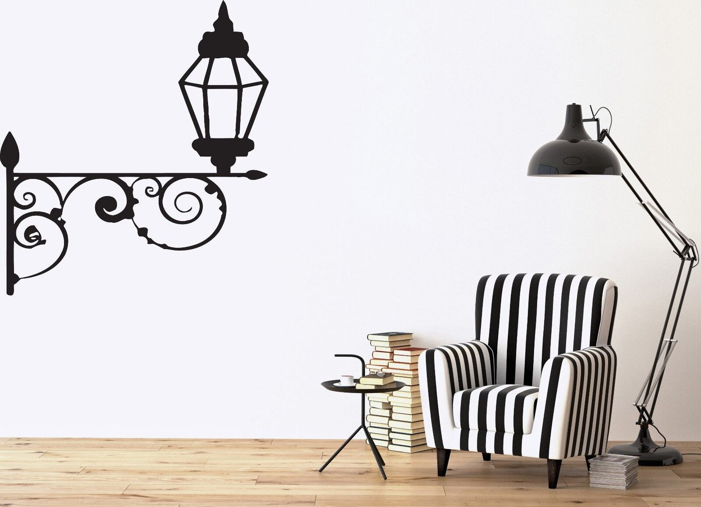 Wall Vinyl Sticker Abstract Beautiful Street Lamp Built Carved Lattice (n119)