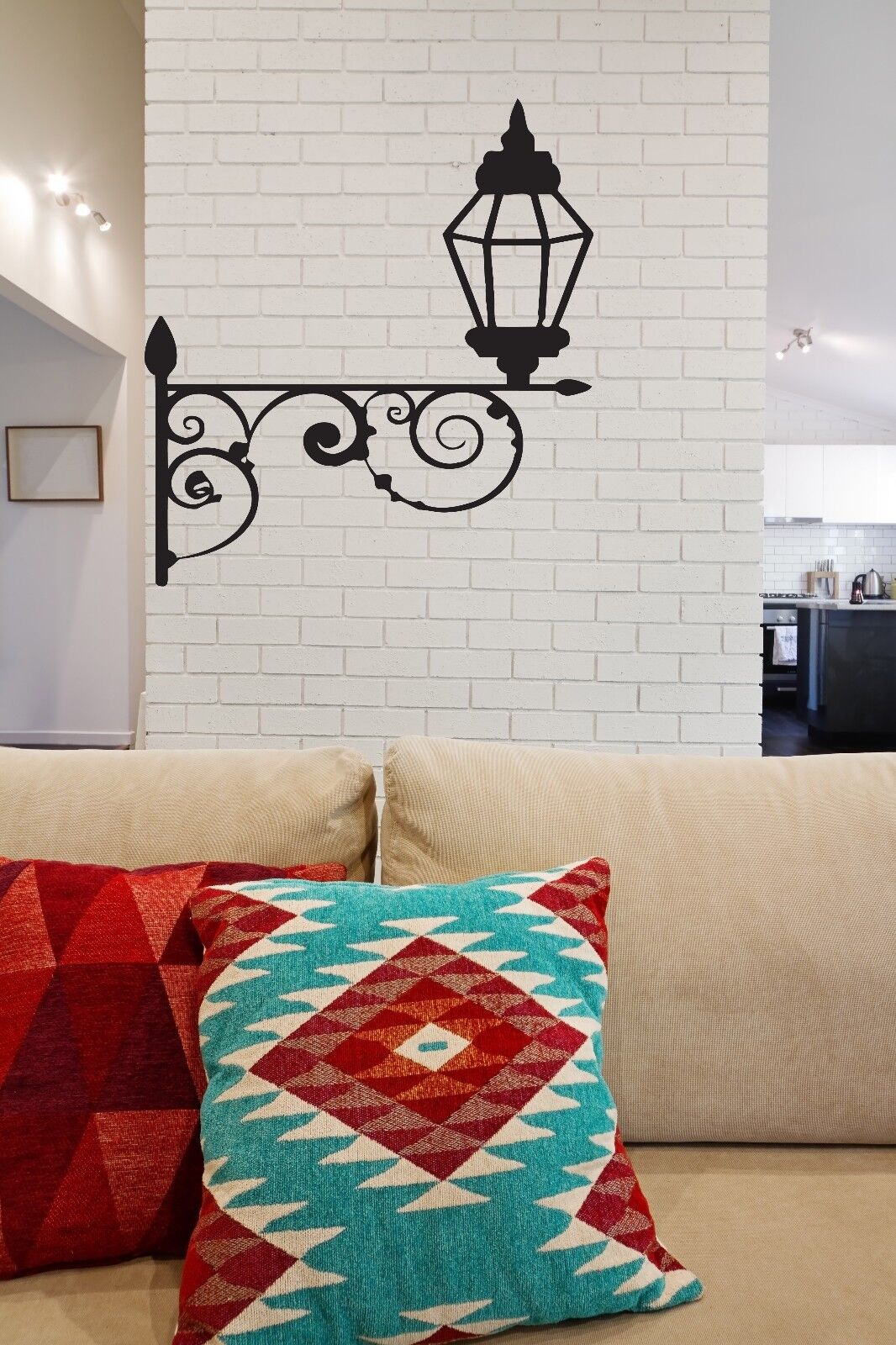 Wall Vinyl Sticker Abstract Beautiful Street Lamp Built Carved Lattice (n119)