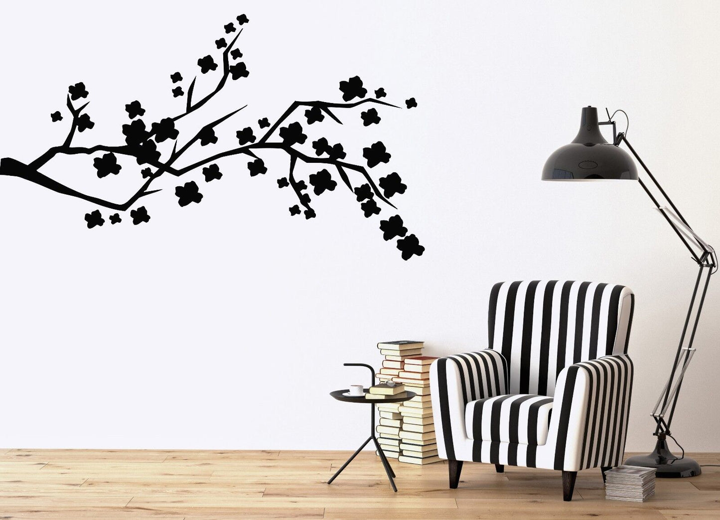 Wall Sticker Vinyl Decal Beautiful Branch of a Tree With Flowers (n122)