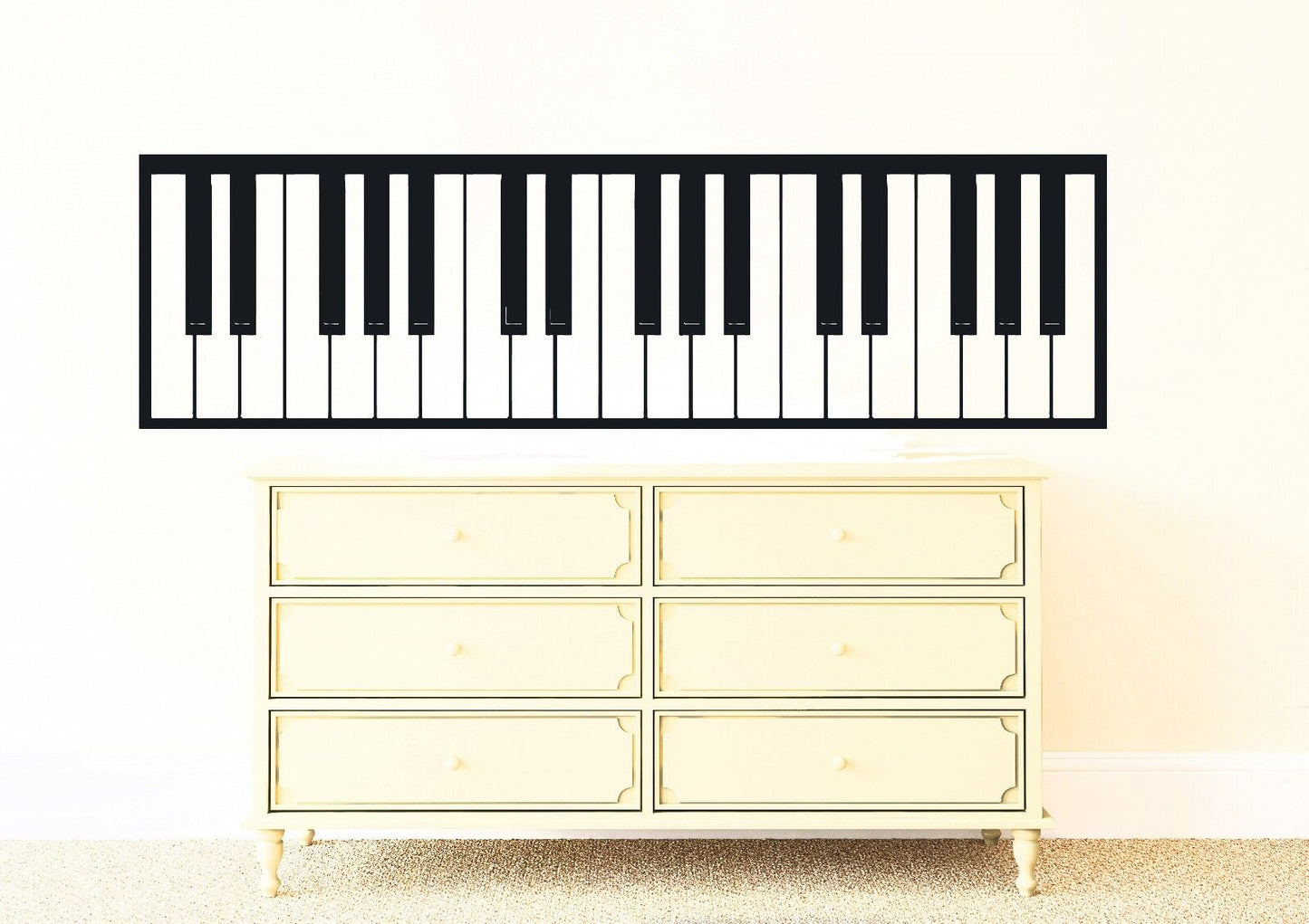 Wall Vinyl Sticker Decal Stylish Piano Keys Black White Music Notes (n109)