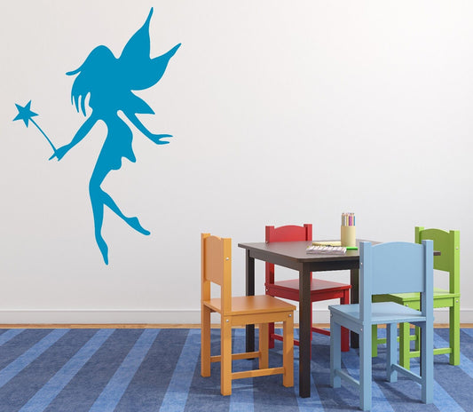 Wall Sticker Vinyl Decal Little Fairy With Wings and a Magic Wand (n127)