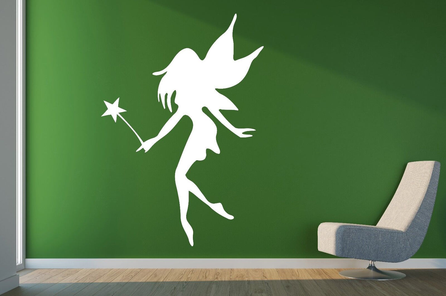 Wall Sticker Vinyl Decal Little Fairy With Wings and a Magic Wand (n127)