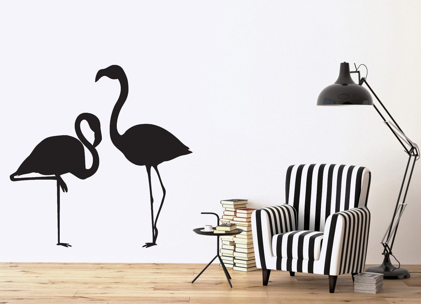 Autocollant mural en vinyle avec image de flamant rose incroyable oiseau à longues pattes (n130)