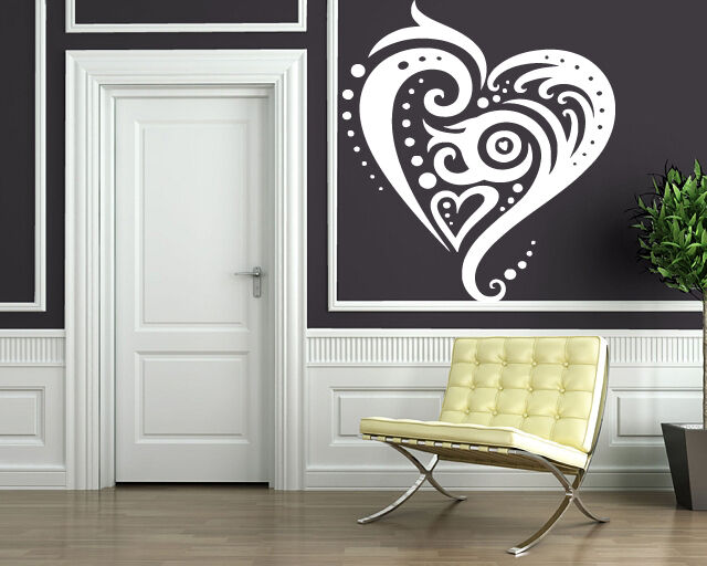 Wall Vinyl Sticker Decal Decorative Picture Heart Kiss Love (n134)